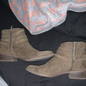 Booties from Just Fab, olive green